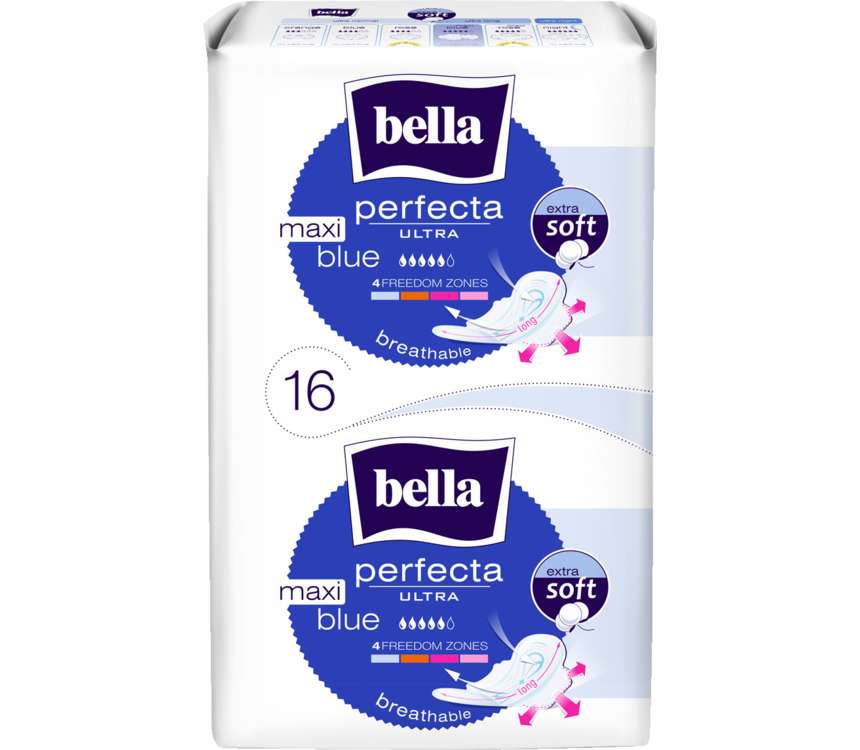 Bella Pefecta Podpaski Maxi Blue ze skrzydełkami 16 szt.