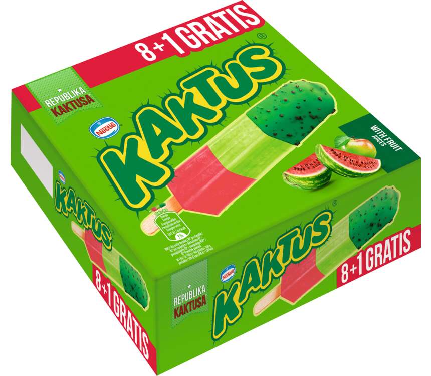 Kaktus Lody na patyku arbuzowo-jabłkowy 9x45 ml