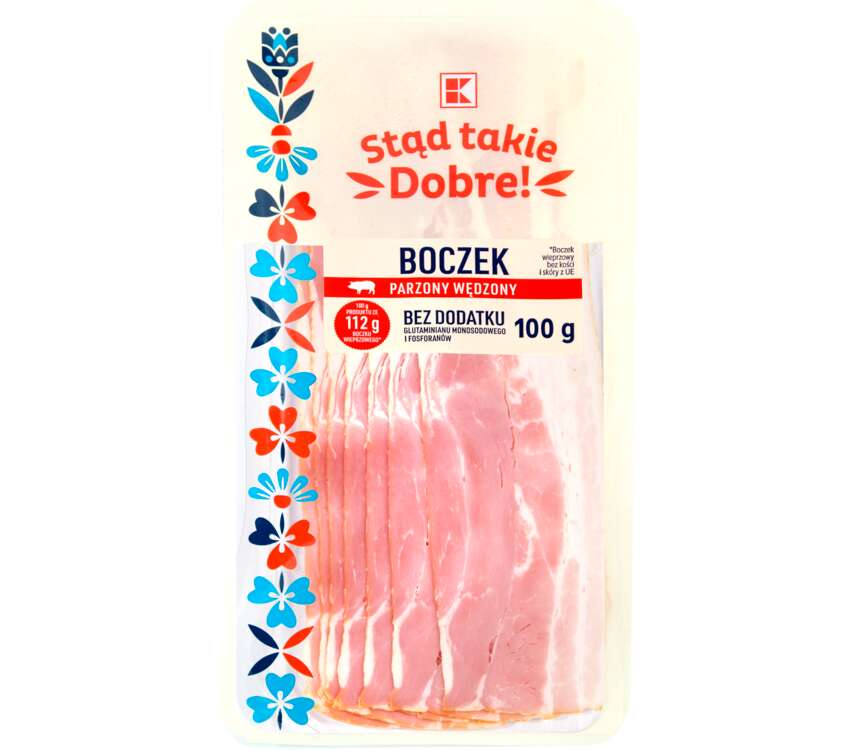K-Stąd Takie Dobre Boczek parzony wędzony, plastry 100 g