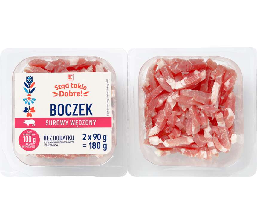 K-Stąd Takie Dobre Boczek surowy wędzony, słupki 2x90 g