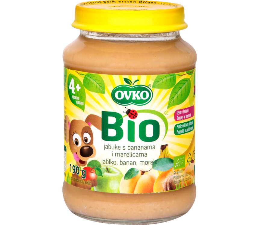 Ovko BIO Deser jabłko-banan-morela 190 g