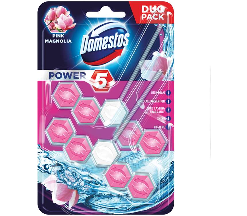 Domestos Power 5 Kostka toaletowa Pink 2x55 g