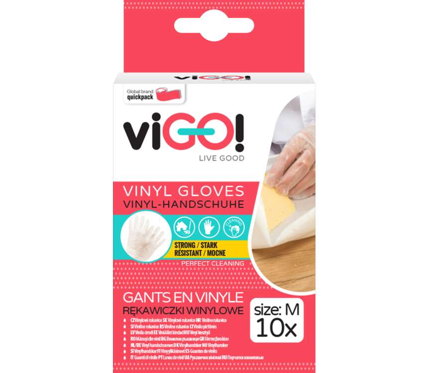 viGO! Rękawice winylowe M mocne 10 szt.