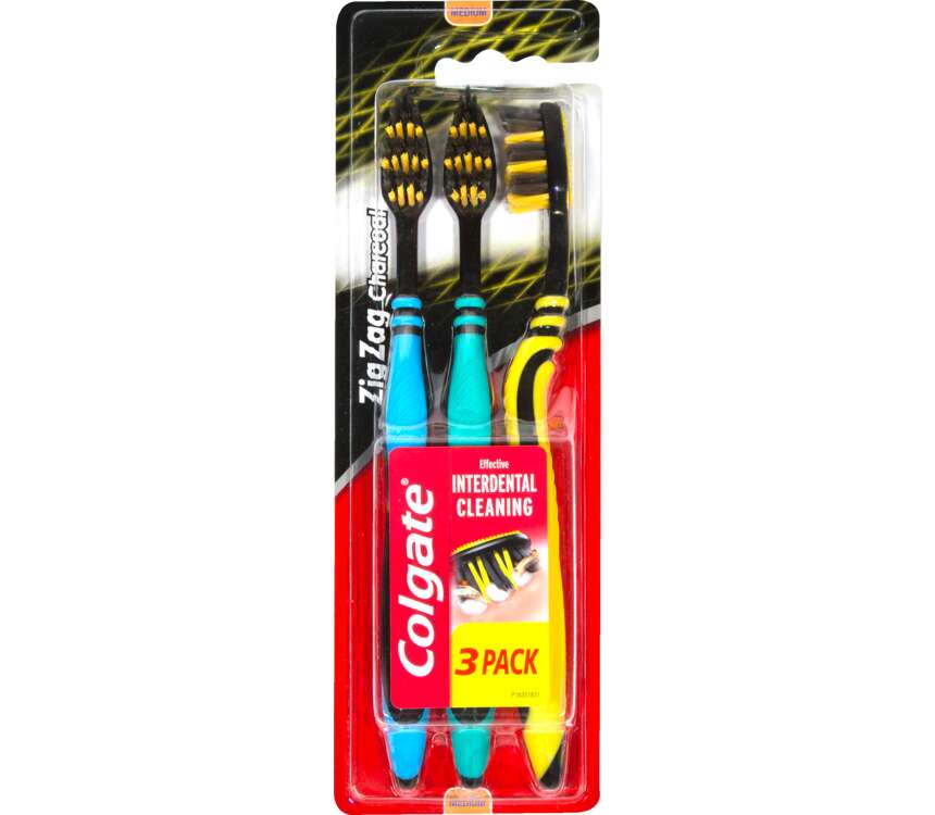Colgate Szczoteczka do zębów ZigZag Charoal 3 szt.