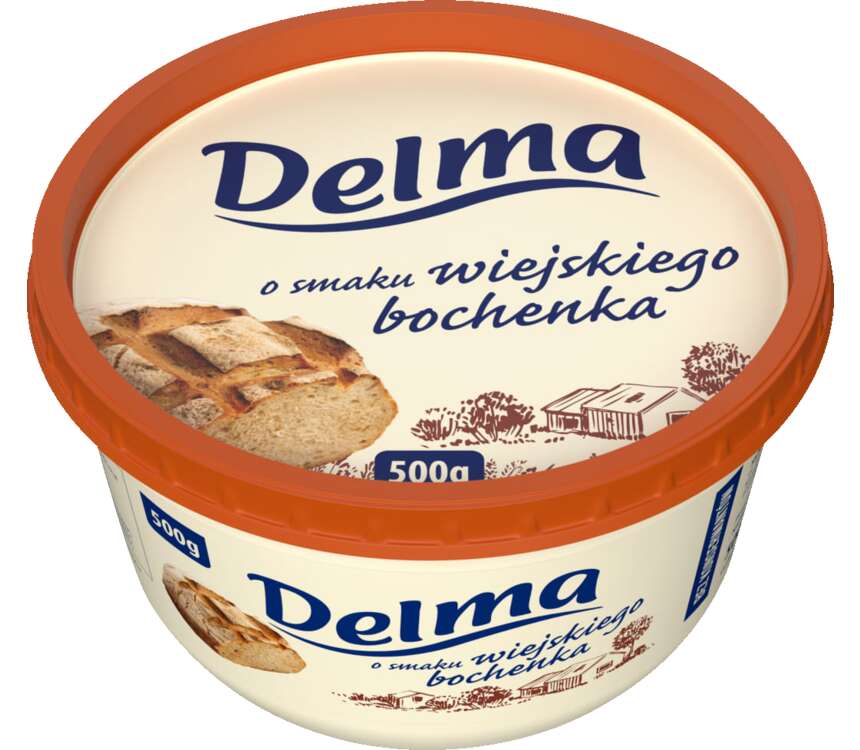 Delma Extra Margaryna z masłem wiejski bochenek 500 g