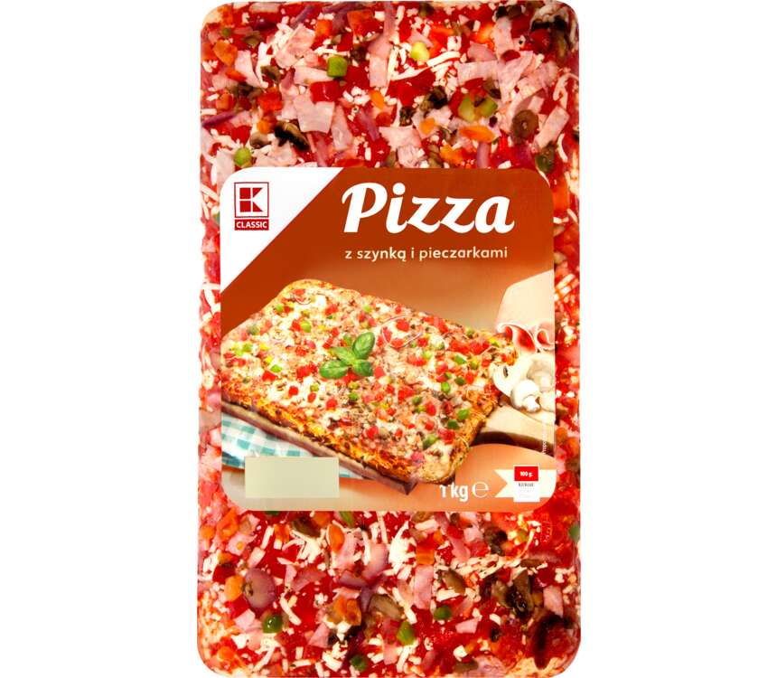 K-Classic Pizza z szynką i pieczarkami 1 kg