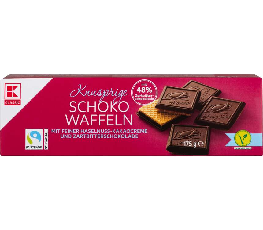 K-Classic Wafle z ciemną czekoladą 175 g