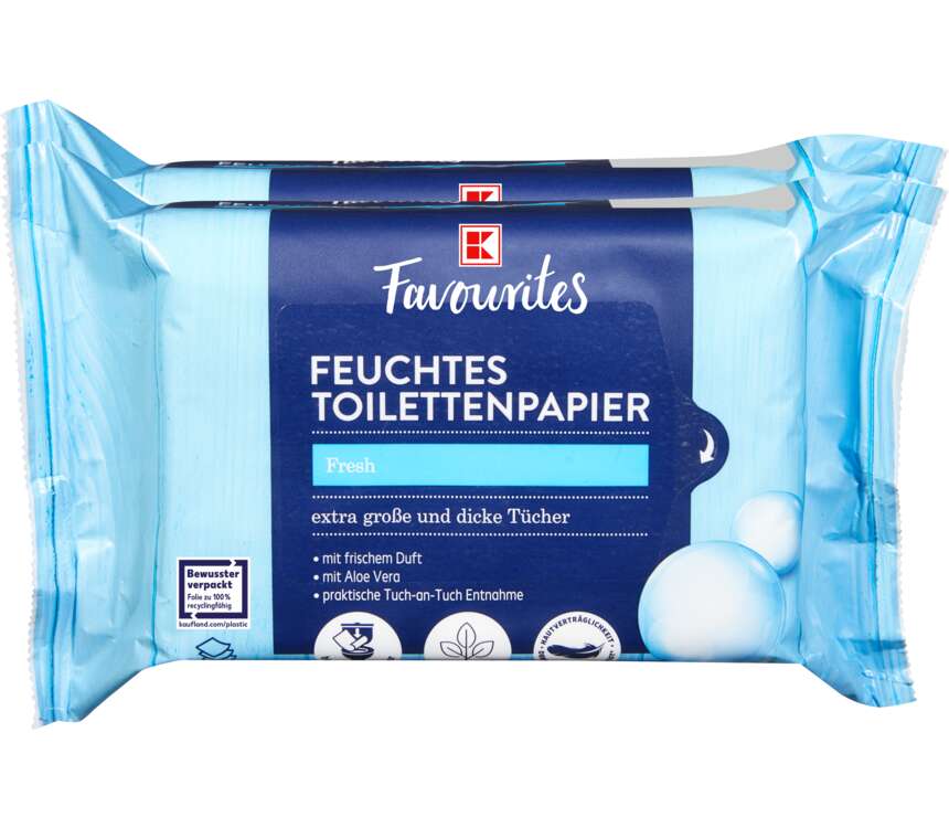 K-Favourites Nawilżany papier toaletowy Fresh 2x60szt.