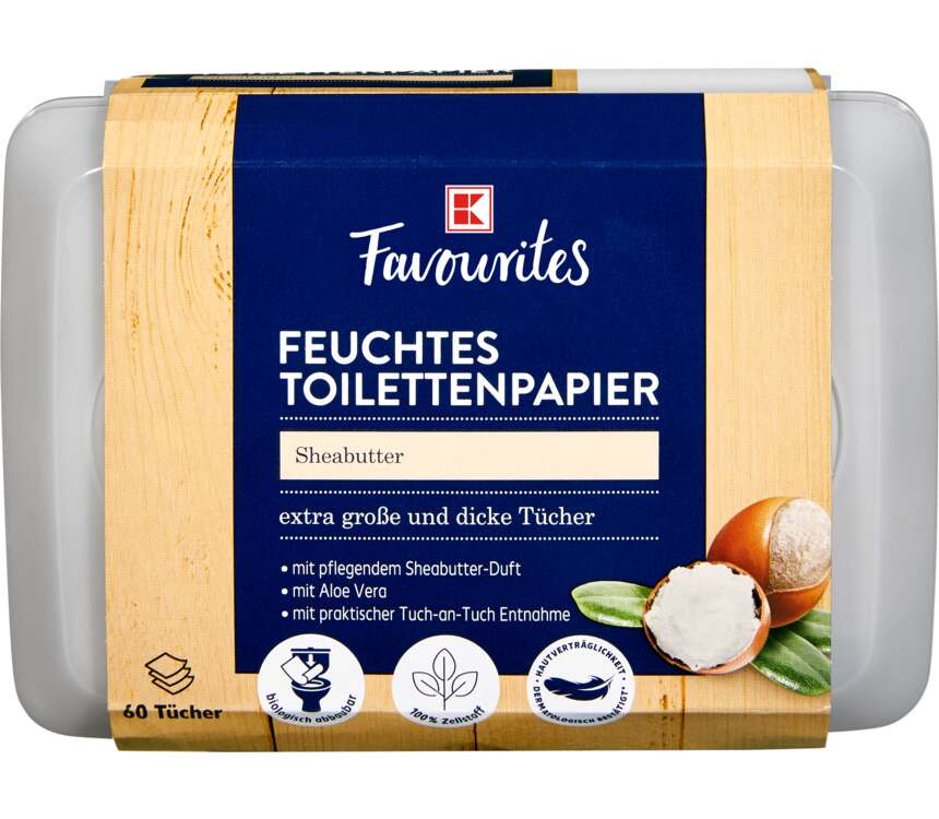 K-Favourites Nawilżany papier toaletowy SheaButter 60 szt.