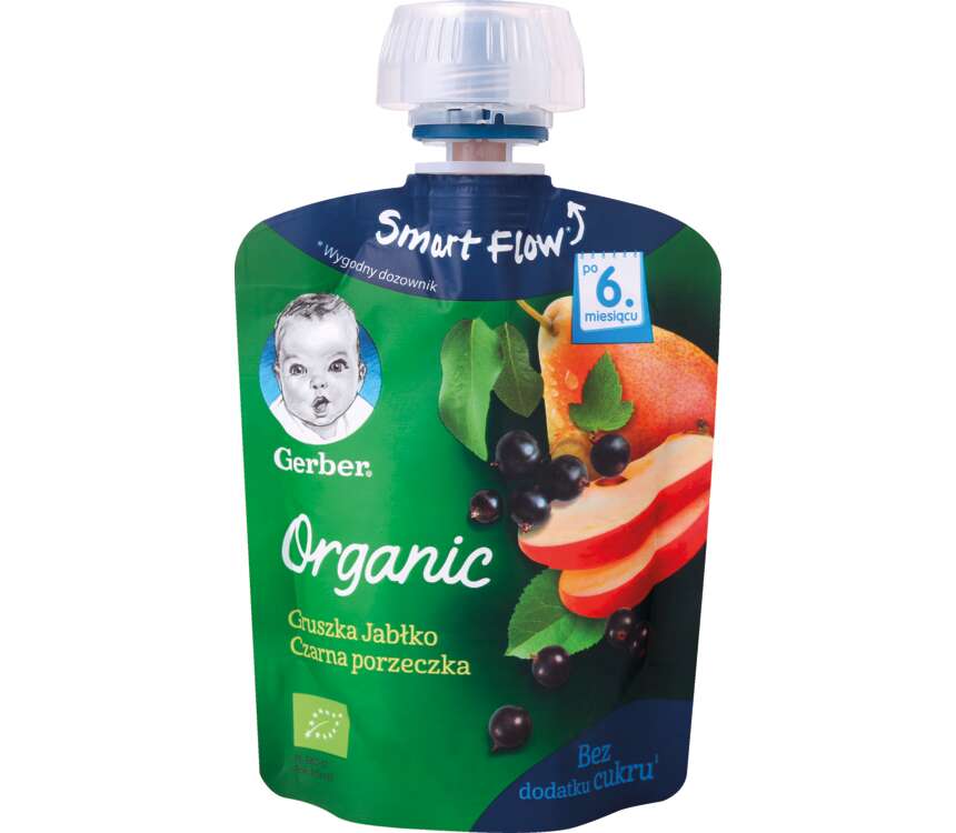 Gerber Organic Mus  gruszka, jabłko czarna pożyczka 90 g