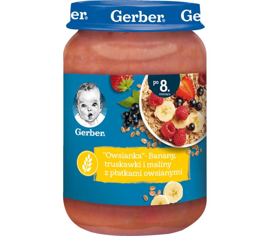 Gerber Owsianka Banany, truskawki płatki owsiane 190 g