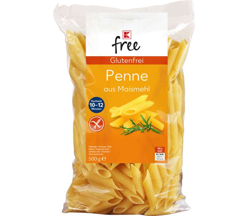 K-Free Makaron bez glutenu Penne, z mąki kuk. 500 g