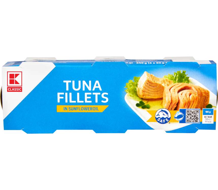 K-Classic Tuńczyk Filet w ol.słoneczn. 3x80g