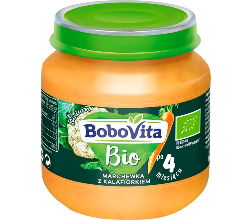 BoboVita Obiadek bio po 4msc marchew kalafior 125g
