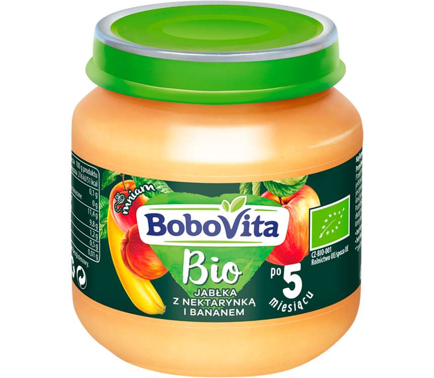 BoboVita Przecier bio jabłko nektaryna ban 125g