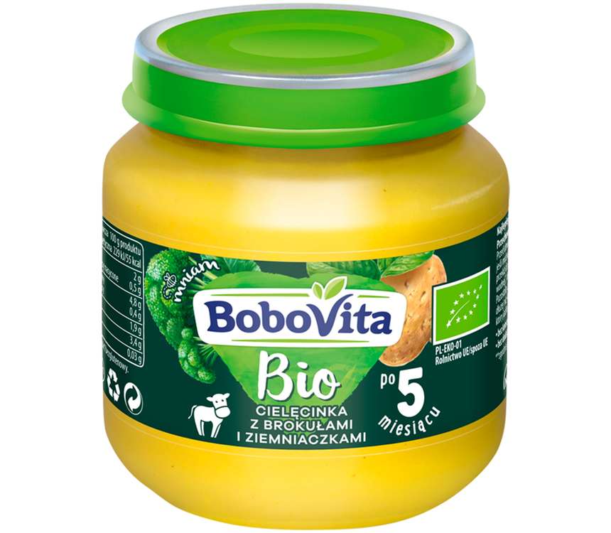 BoboVita Obiadek bio po 5msc CielęcinaBrokułZiem. 125g