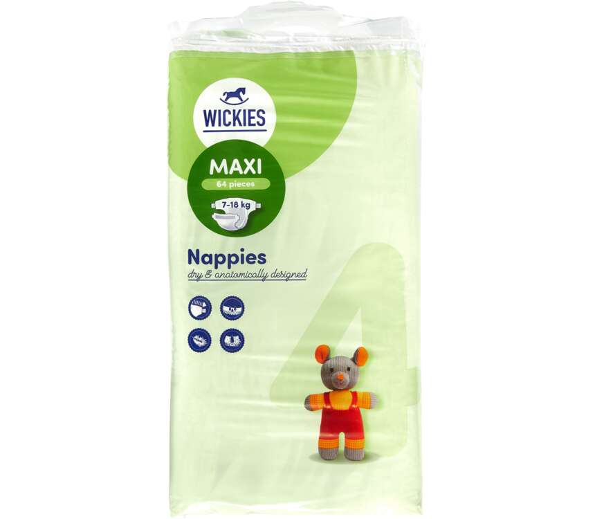 Wickies Pieluchy Maxi 7-18 kg 64 szt.