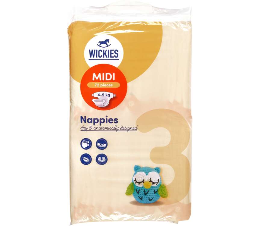 Wickies Pieluchy Midi 4-9 kg 72 szt.