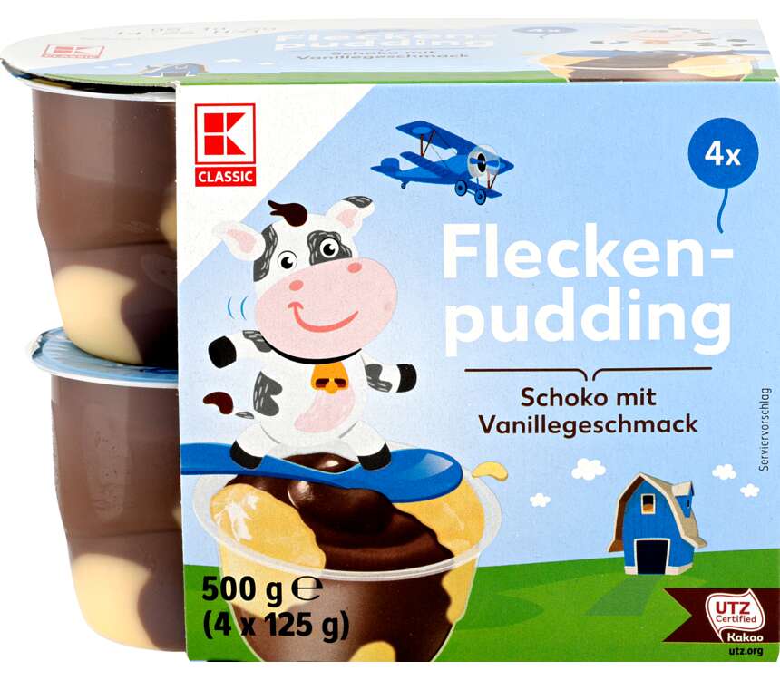 K-Classic Pudding dla dzieci czekolada-wanilia 4x125 g