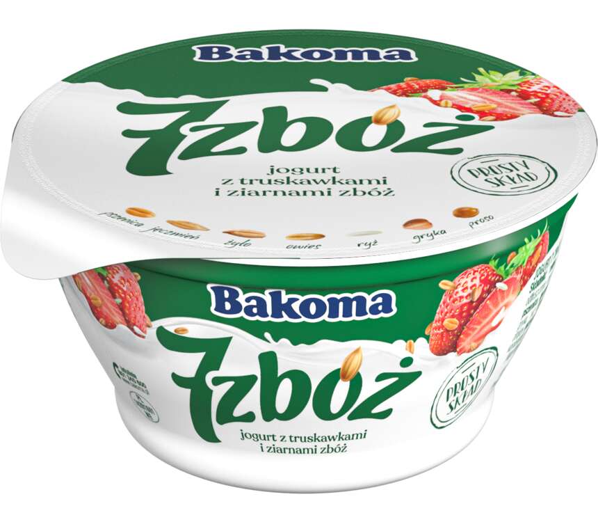 Bakoma 7 zbóż Prosty skład Jogurt z truskawkami 140 g