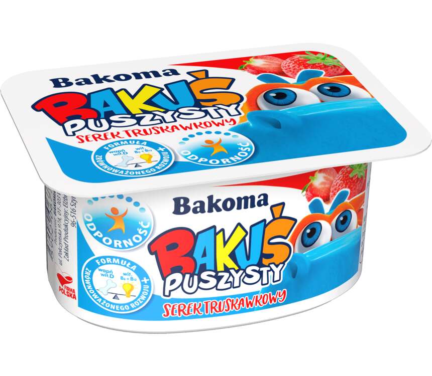 Bakoma Bakuś Serek homogenizowany truskawkowy 90 g
