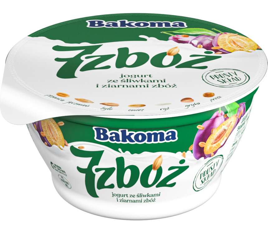 Bakoma 7 zbóż Prosty skład Jogurt ze śliwkami 140 g
