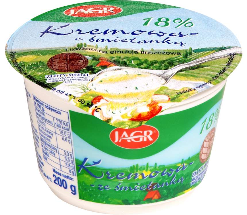 Jagr Kremowa ze śmietanką emulsja tł.18% 200 g