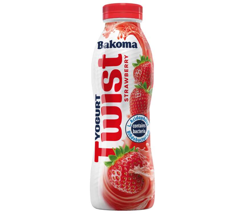 Bakoma Twist Jogurt pitny truskawkowy 380 g