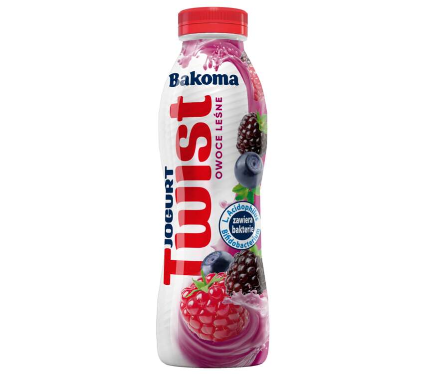 Bakoma Twist Jogurt pitny owoce leśne 380 g