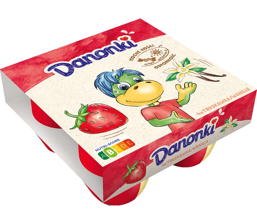 Danonki Serek pół na pół truskawka-wanilia 4x90 g