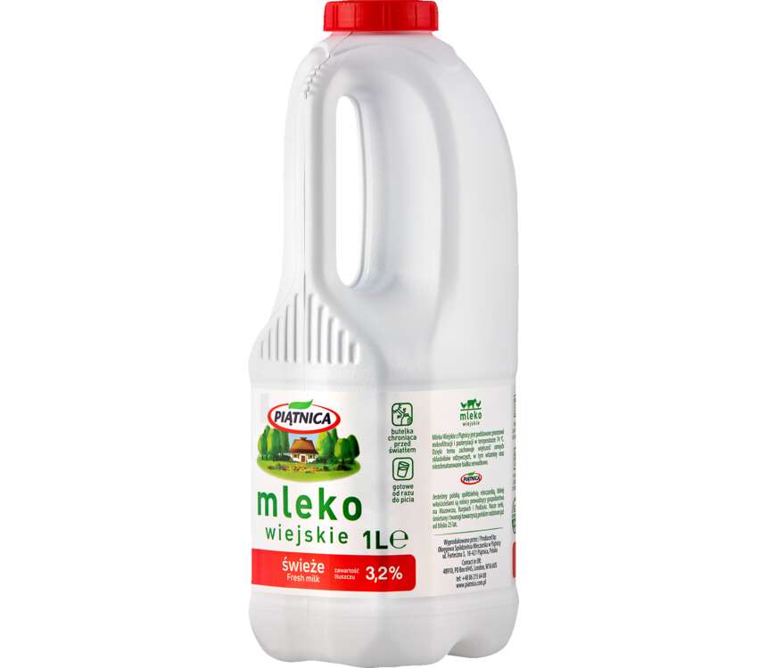 Piątnica Mleko wiejskie świeże tł.3,2% 1 L
