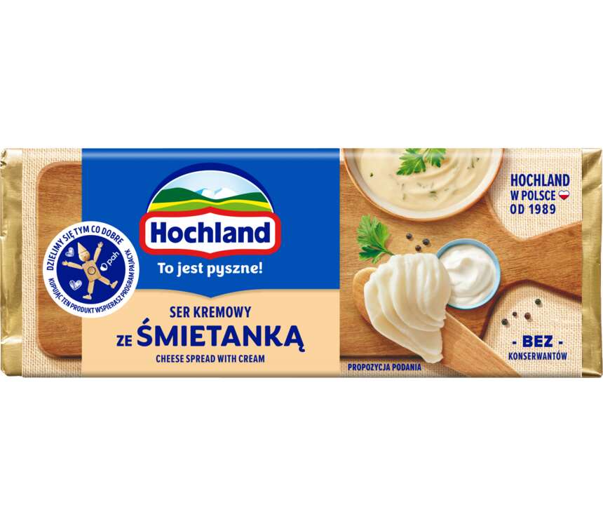 Hochland Ser topiony śmietankowy, kostka 90 g