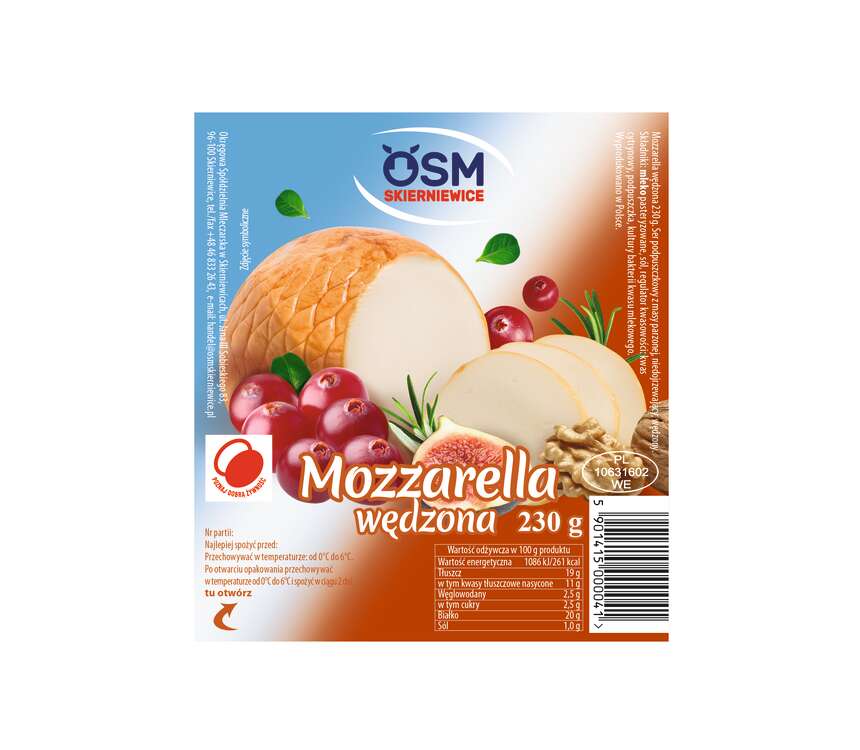 Skierniewice Ser mozzarella wędzona 230 g