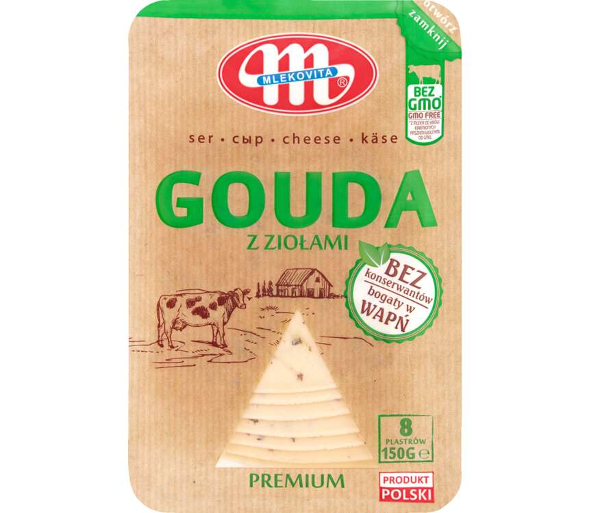 Mlekovita Ser Gouda pieprz-zioła 150 g