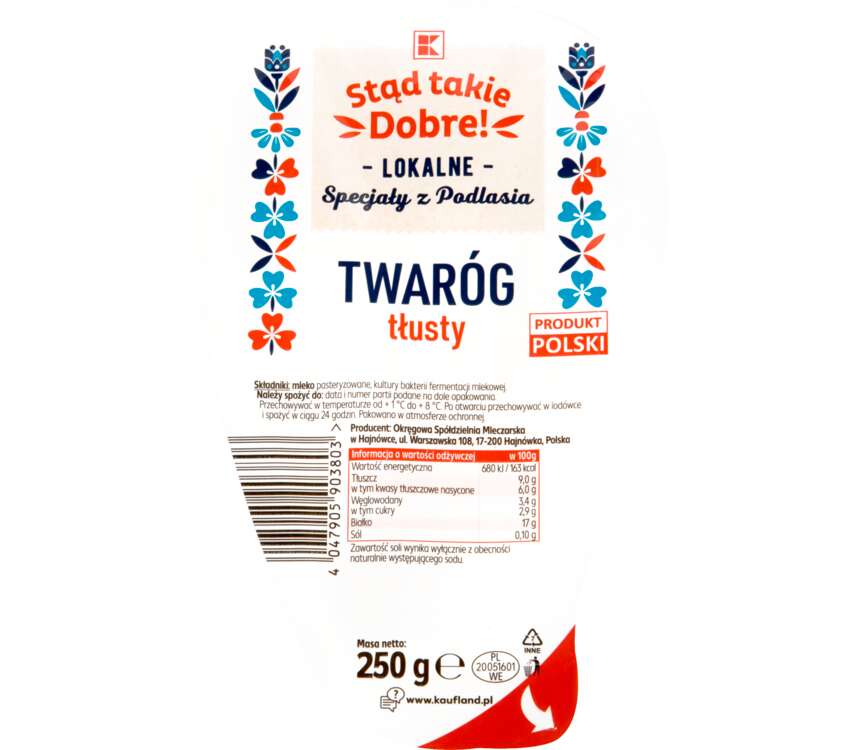 K-Stąd Takie Dobre Twaróg tłusty klinek 250 g