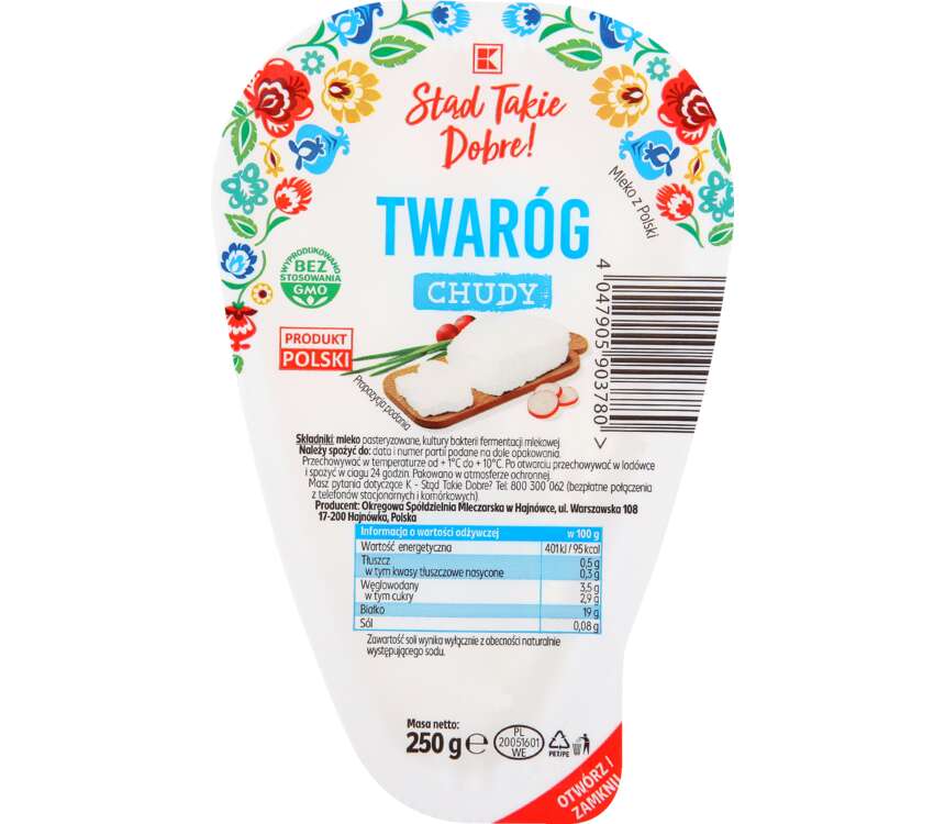 K-Stąd Takie Dobre Twaróg chudy klinek 250 g