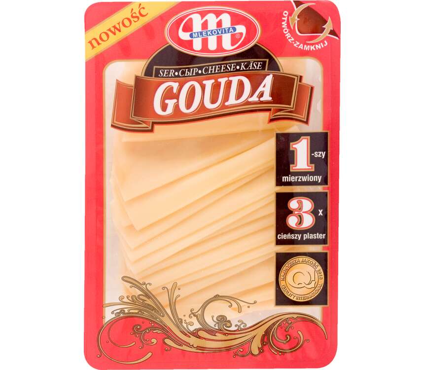 Mlekovita Ser Gouda plastry mierzwione 150 g