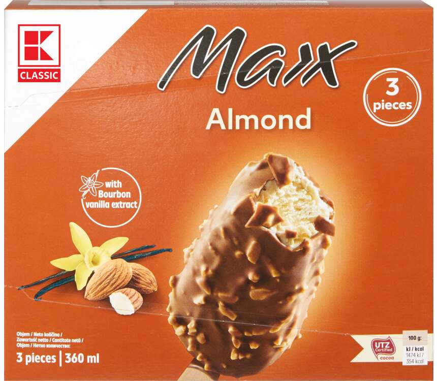 K-Classic Lody na patyku Maxx migdałowe 3x120 ml