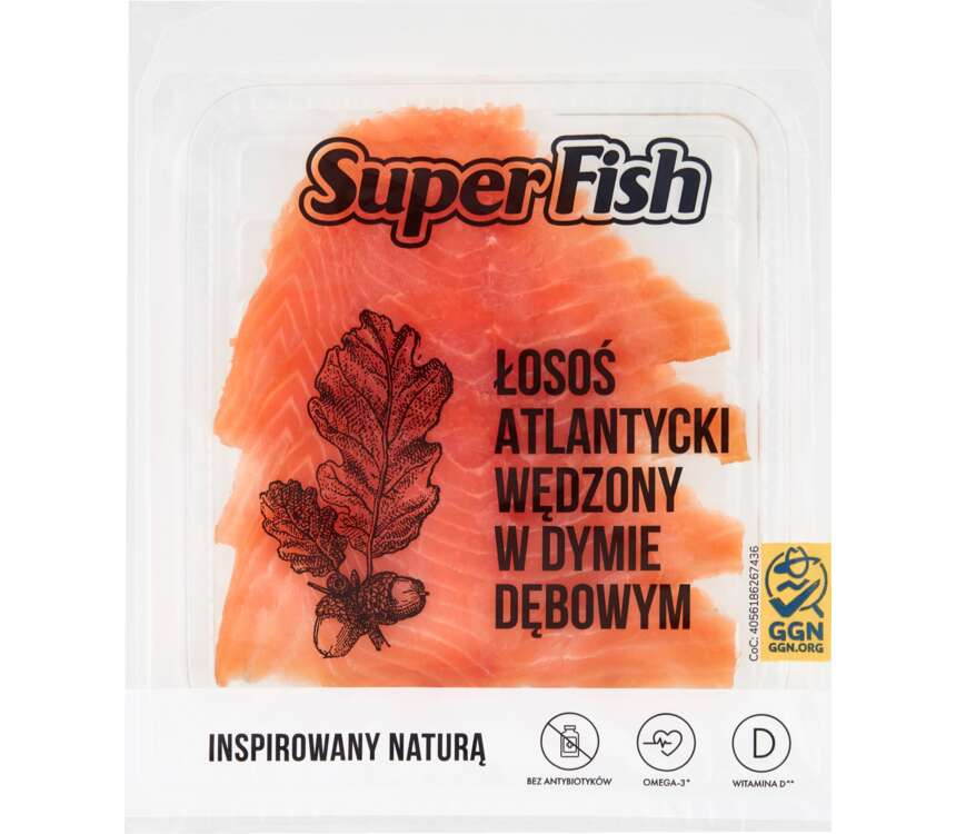 SuperFish Łosoś atlantycki w plastrach 100 g