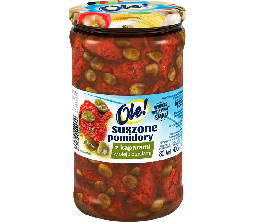 Ole! Suszone pomidory w ol. z kapar i zioł 400/760g