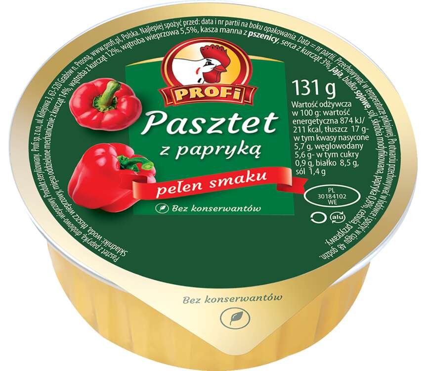 Profi Wielkopolski pasztet z drobiem i papryką 131 g kaufland.pl