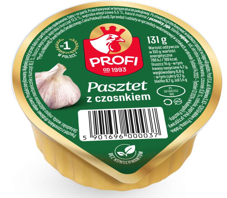 Profi Wielkopolski pasztet z drobiem i czosnk. 131 g kaufland.pl