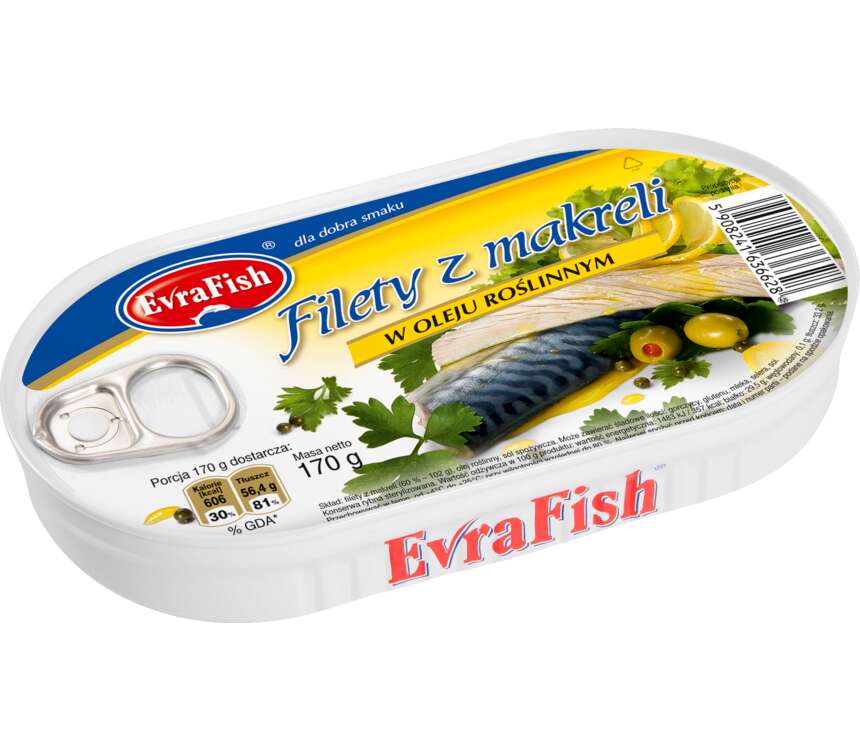 Evra Fish Filety z makreli w oleju 102/170g