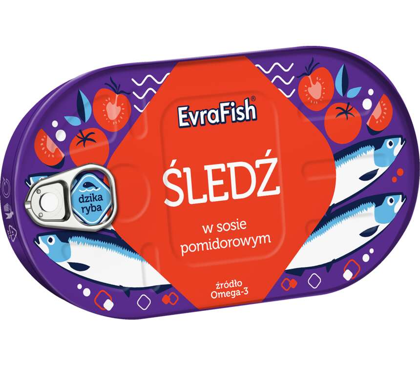 Evra Fish Śledź w sosie pomidorowym 170 g