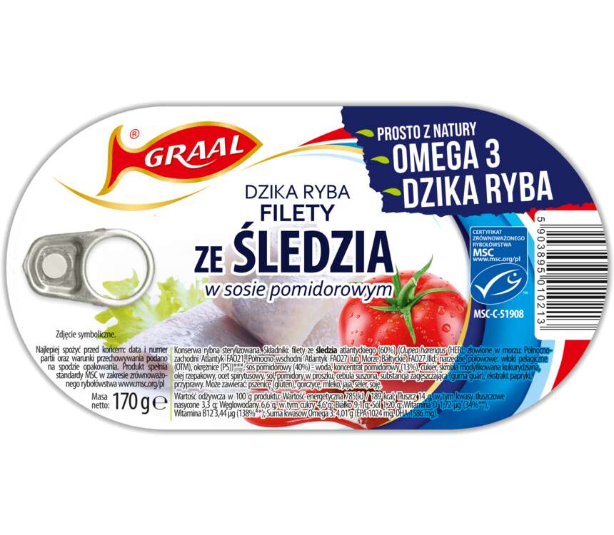 Graal Filety śledziowe w sosie pomidorowym 170 g