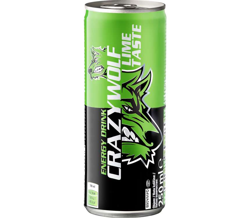 Crazy Wolf Napój energetyzujący o smaku limetki 0,25 L