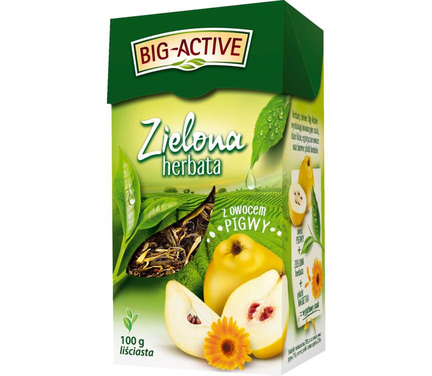 Big-Active Herbata zielona z pigwą liściasta 100 g kaufland.pl