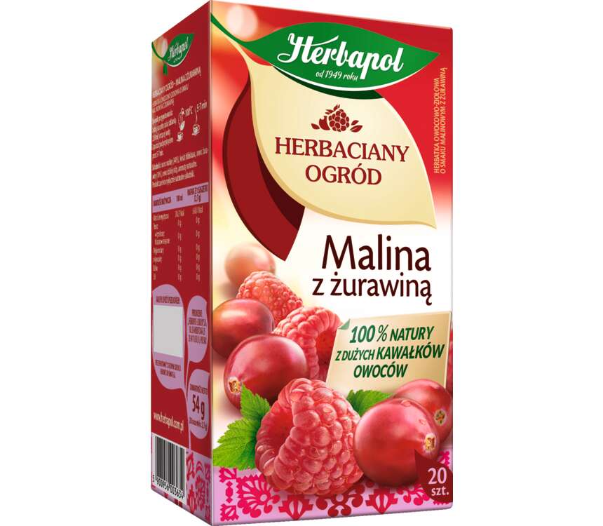 Herbaciany Ogród Herbatka owocowa malina z żurawiną 20x3 g kaufland.pl