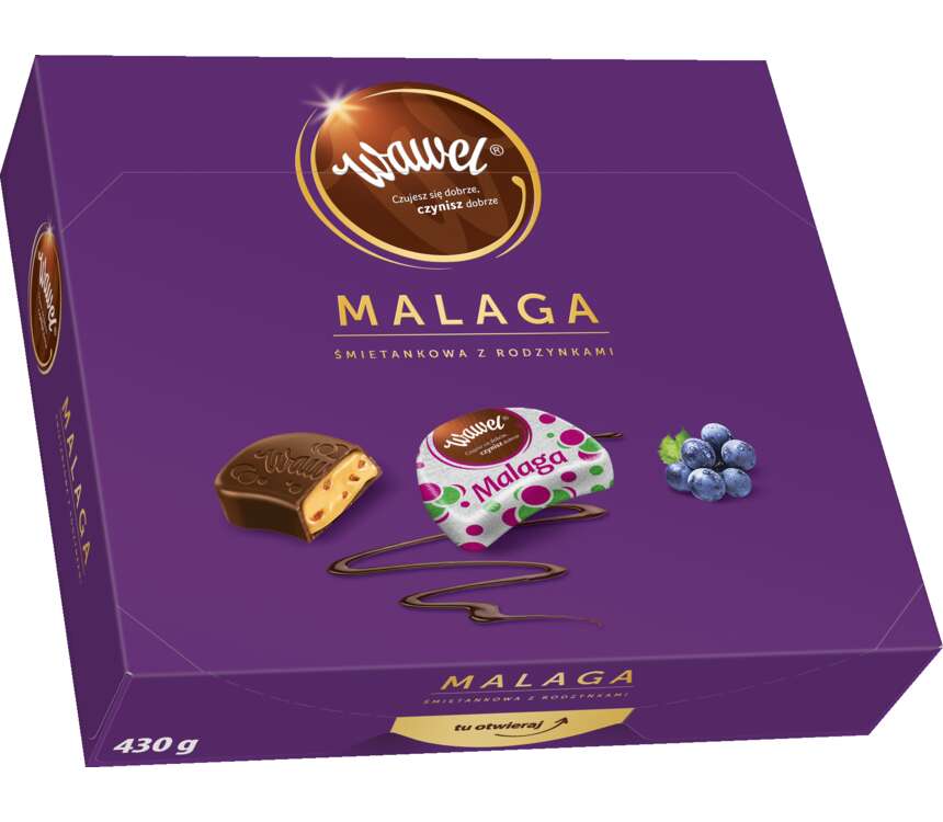 Wawel Malaga czekoladki nadziew. 430 g
