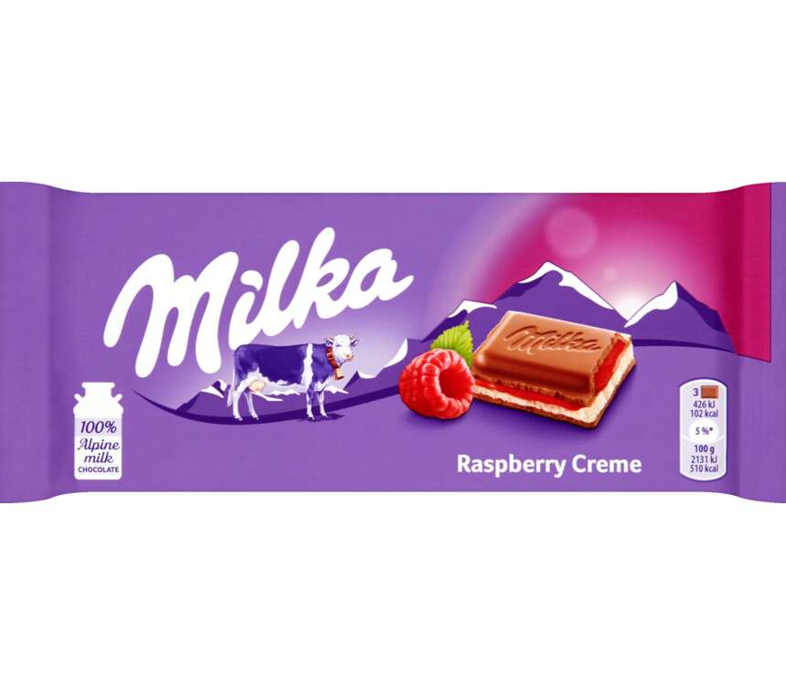 Milka Czekolada mleczna z maliną i śmietanką 100 g kaufland.pl